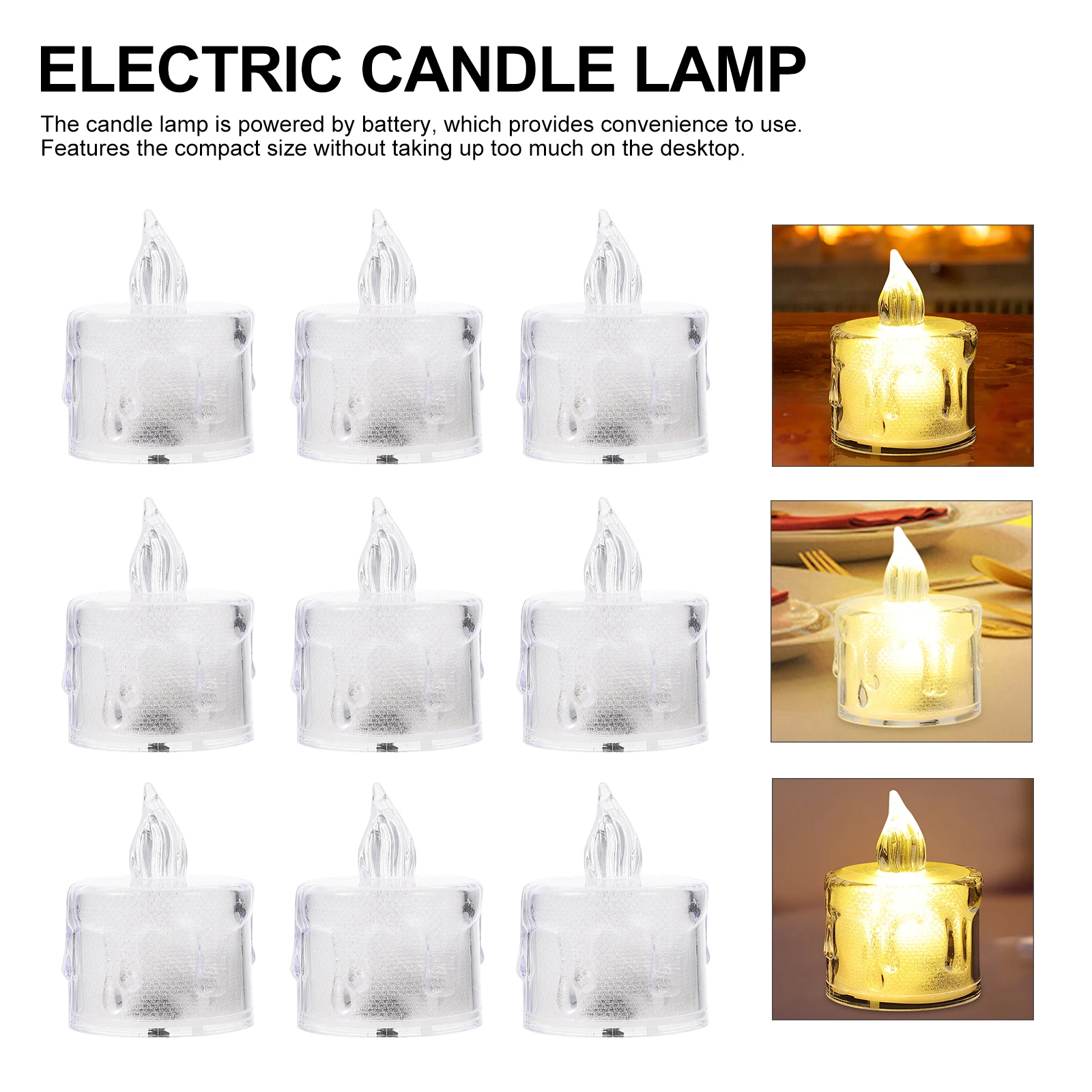 

24 Pcs Flashing Electronic Candles Fake Plastic Electric Lamp Desktop Decor