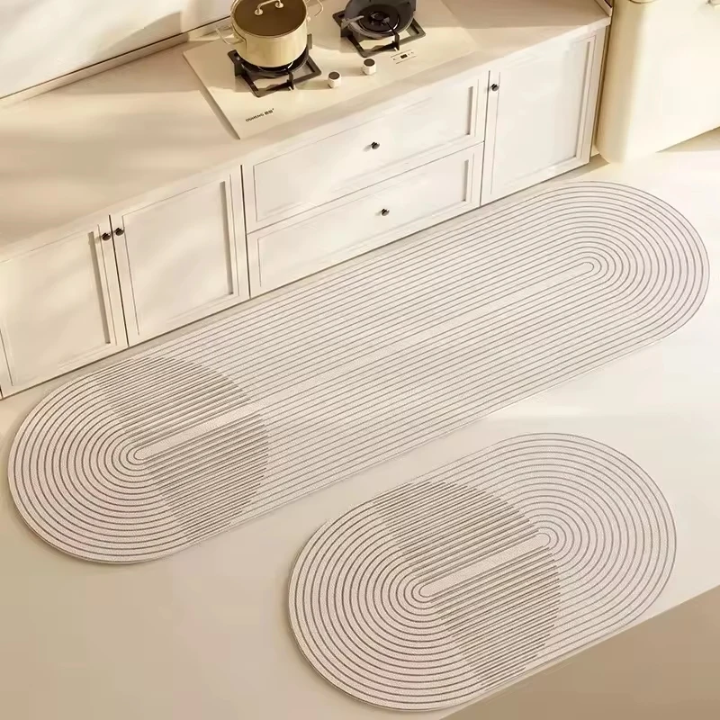 

Super Absorbent Kitchen Floor Mat Long Diatomite Kitchen Rug Soft Washable Carpets Anti Slip Bathroom Entrance Doormat.