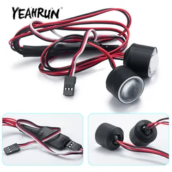 YEAHRUN Angel Eyes LED Headlights for Axial SCX10 III AXI03007 AXI03006 Wrangler Gladiator 1/10 RC Crawler Car Parts