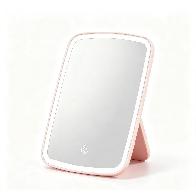 Makeup Mirror with LED Light and Fill Light, Makeup Mirror, Dressing Table, Portable and Portable Foldable Desktop Mirror