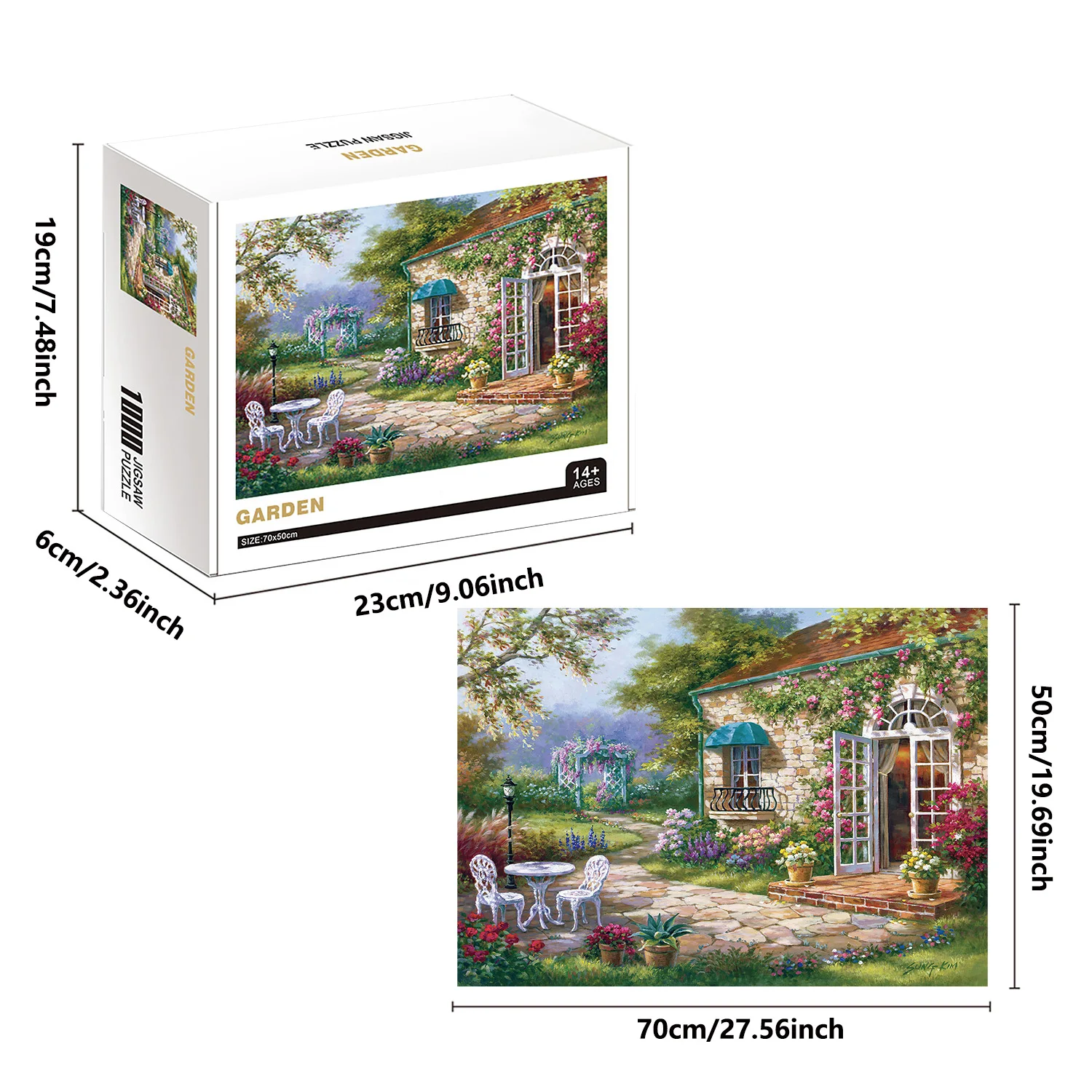 Puzzle da giardino da 1000 pezzi per adulti Giochi di decorazioni per la casa Divertimento per la famiglia Puzzle da pavimento Giocattoli educativi