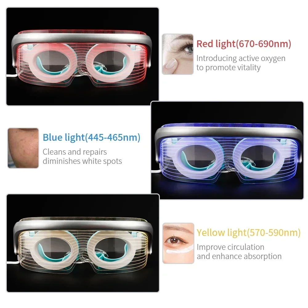 

LED Eye Massager Photon Light Therapy Anti Aging Eye Skin Tighten Vibration Beauty Device Hot Compress Relaxing Muscle Blindfold