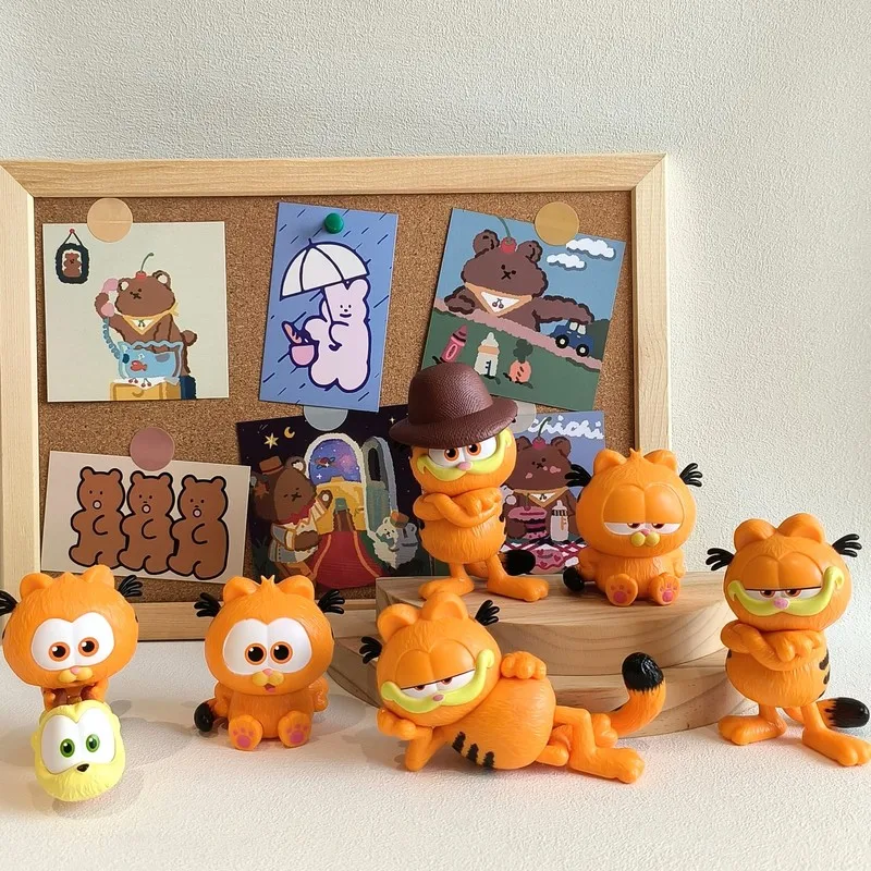 

Набор из 6 милых мультяшных анимационных кукол Garfield Office Worker Home Desktop Decoration праздничные подарочные куклы