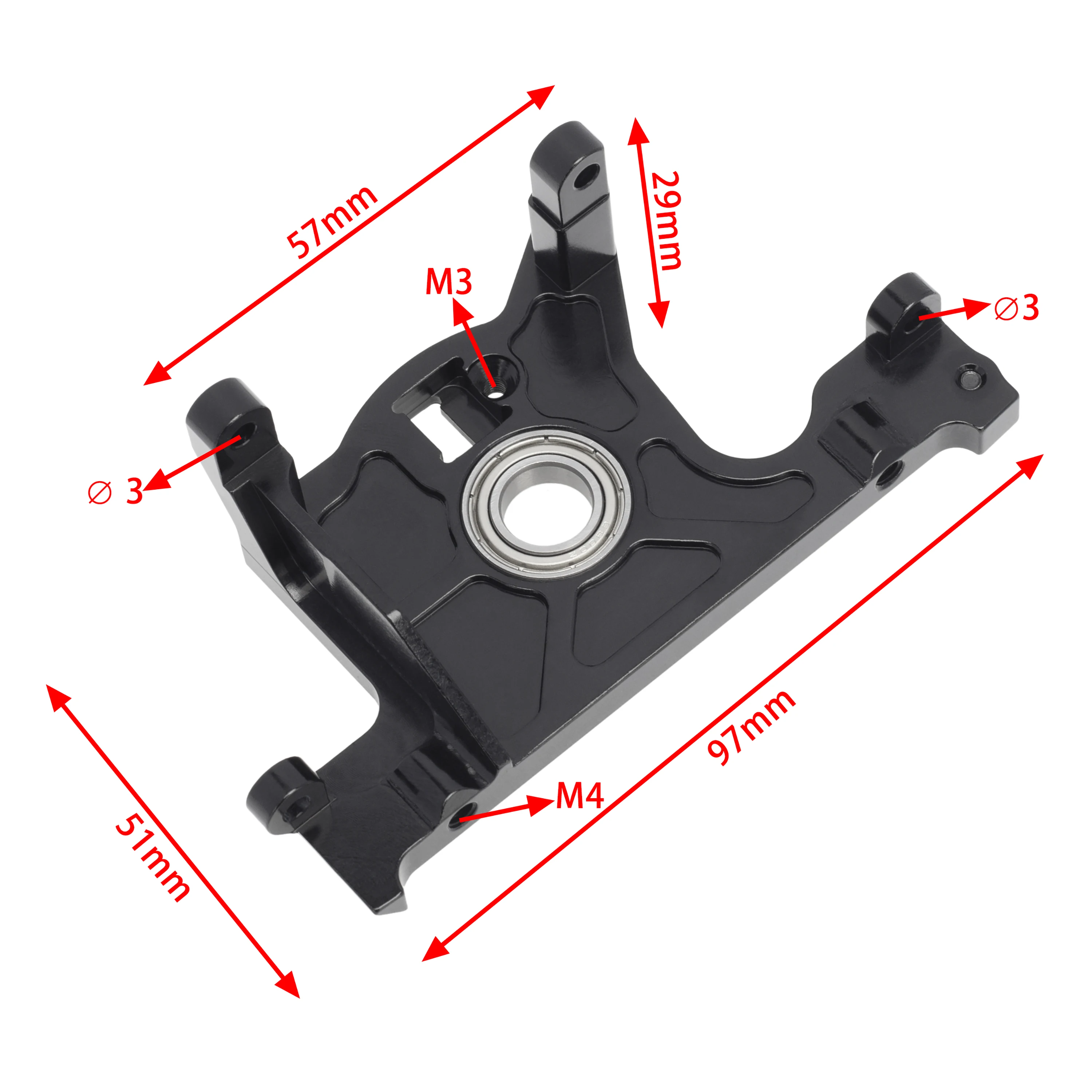 Metal Motor Mount with 10x19x5mm Bearing for Traxxas Rustler 4X4 VXL Slash 4x4 LCG Chassis 1/10 RC Car Upgrade Parts