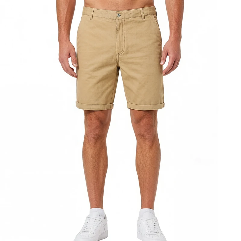 

Men's Casual Shorts Classic-Fit Chino Shorts Cotton Golf Shorts with 4 Pockets