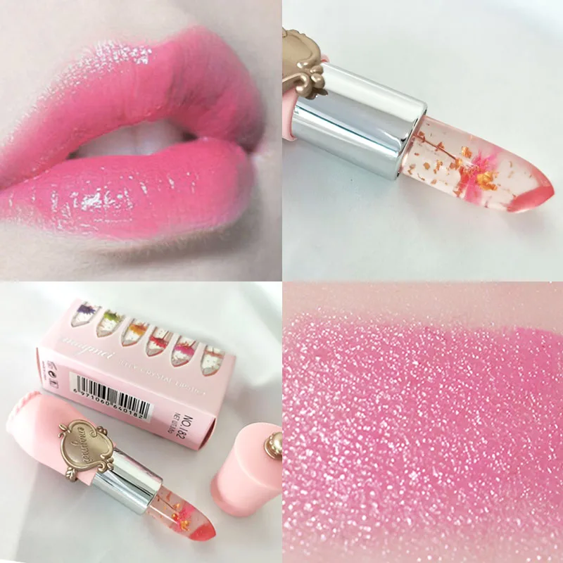 6 Colors Flower Transparent Lipstick Lasting Moisturizer Crystal Jelly Lipsticks Temperature Color Changing Lip Balm Lips Makeup