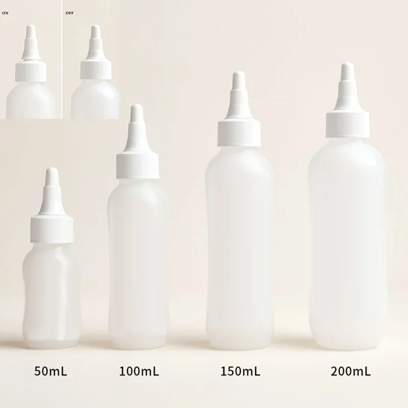 10PCS Plastic Squeeze Bottles Empty 50ml-200ml Refillable Bottles Kitchen Soy Sauce Food Grade Liquid Dispenser Cosmetic Lotion