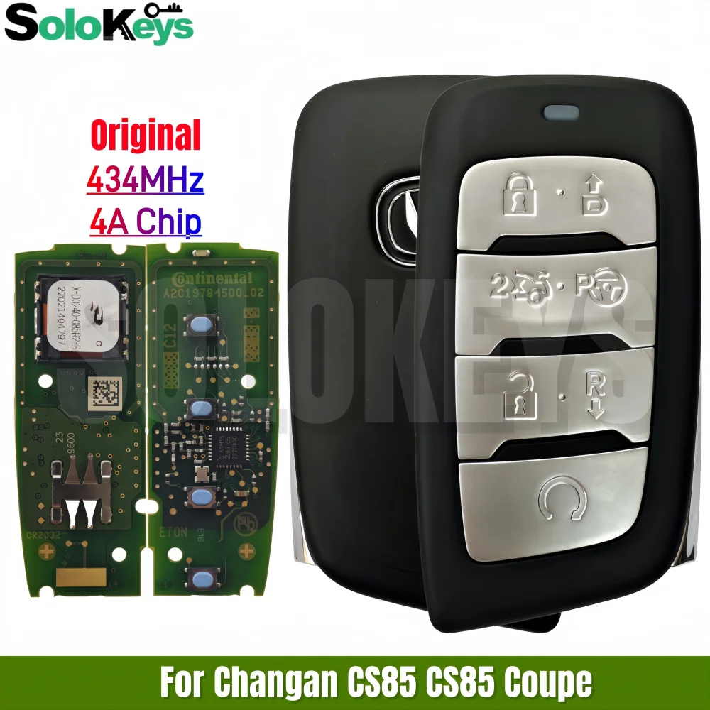 

SOLOKYES 3608030-M50-AA 434 МГц 4A Чип для оригинального смарт-ключа дистанционного управления Changan CS85, 4 кнопки