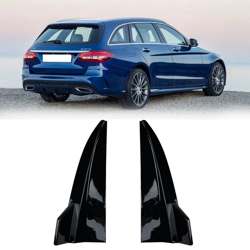 Car Rear Bumper Lip Splitter Spoiler Aprons Flaps For Benz S205 C260 C300 C43 AMG Sports Sedan Coupe Wagon 15-21