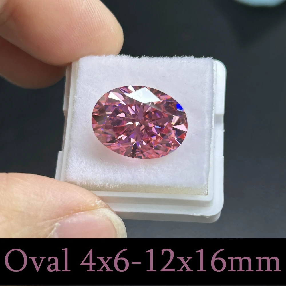 Moissanite Stone Dan-shaped pink D VVS1  Gemstone Lab Created Diamond Jewelry Rings Earrings Making With GRA Certificate