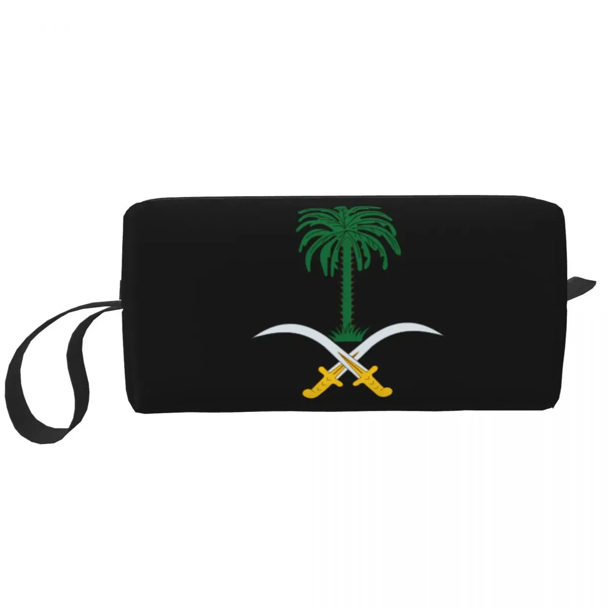 Bolsa de aseo con emblema personalizado de Arabia Saudita para mujer, organizador de maquillaje cosmético, estuche de Kit de almacenamiento de belleza para dama, Dopp