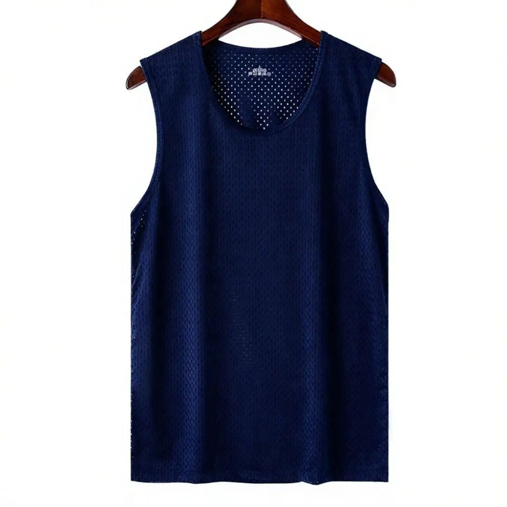 Ice Silk Mesh Sport Tank Top Mens Vest Quick Dry Breathable Sleeveless Shirt Summer Workout Basketball Fitness Undershirt