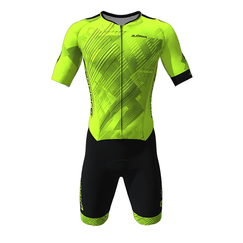 Pro Men\'s Cycling Skinsuit Summer Navy Turquoise Jumpsuit Short Sleeve Speedsuit Macaquinho Ciclismo Tri Suit Mtb Road Bike Sets