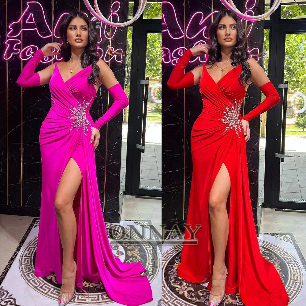 

Классические платья русалки для выпускного вечера по индивидуальному заказу, эластичные бусины с разрезом, Саудовская Аравия, гала-концерт на заказ, свадебное платье для гостей, Vestidos De Fiesta