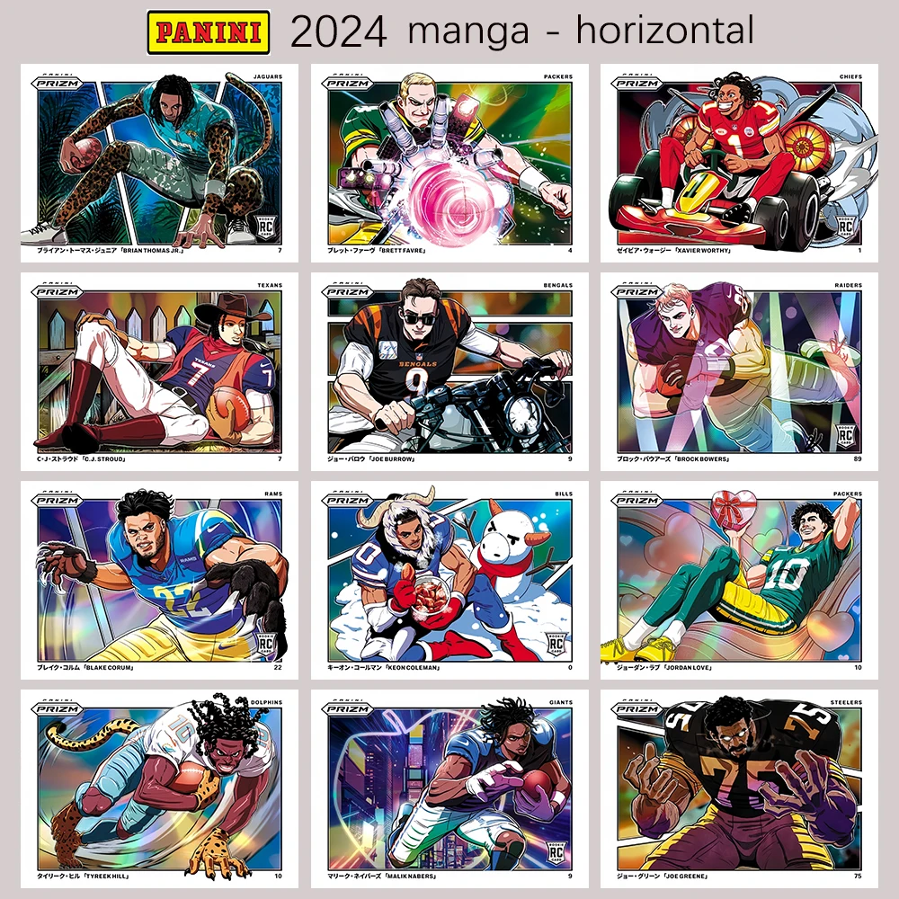 

PANINI 2024 ФУТБОЛ манга горизонтальная DIY домашняя 15 шт./компл. BROCK JOE GREENE TERRY PUKA Радужная вспышка лазерная коллекционная карта