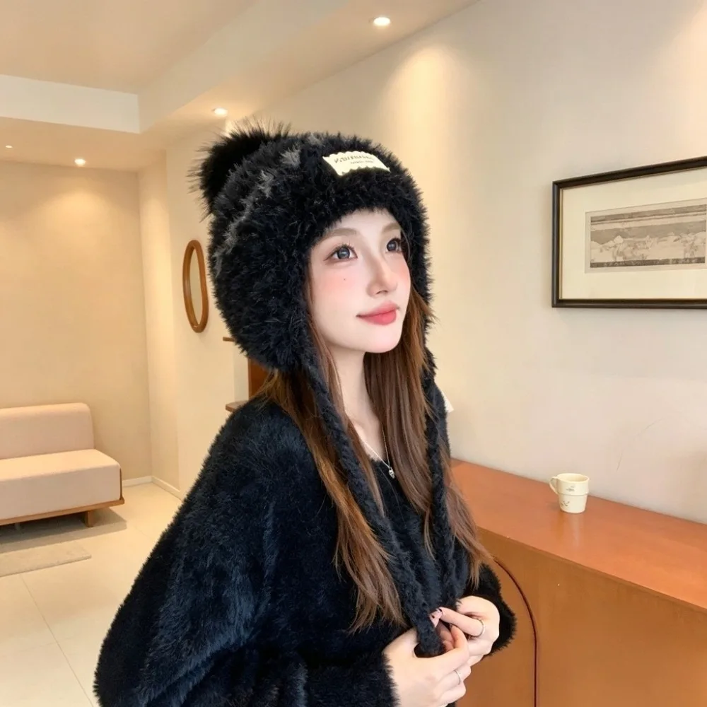 Warm Thickened Knit Beanie Hat Thermal Warm Fleece Lined Warm Winter Hat Soft Cozy Thickened Knit Earflap Hat Daily Outdoor