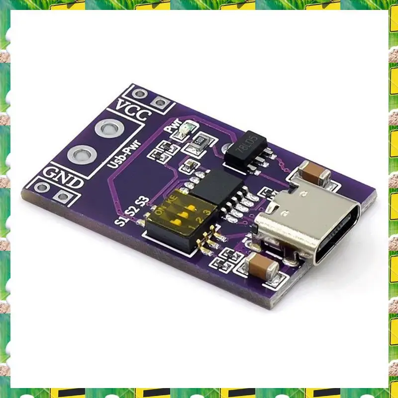 3C Electron 1Pcs Type-C QC PD2.0 PD3.0 To DC Spoof Fast Charge Trigger Poll Detector USB-PD Notebook Power Supply Change Board,1