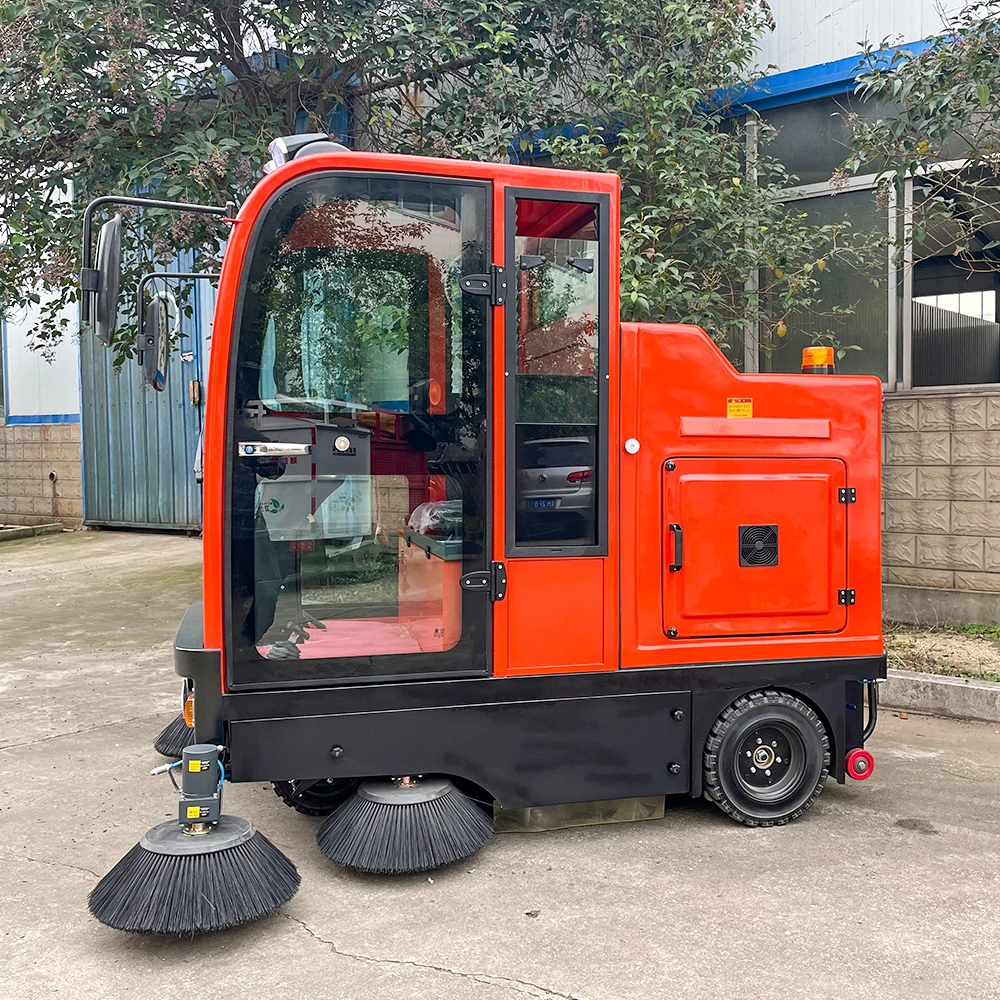 ركوب صناعي عالي التحمل على ركوب مكنسة الكناس على إطار فولاذي متين للبيئات الصعبة