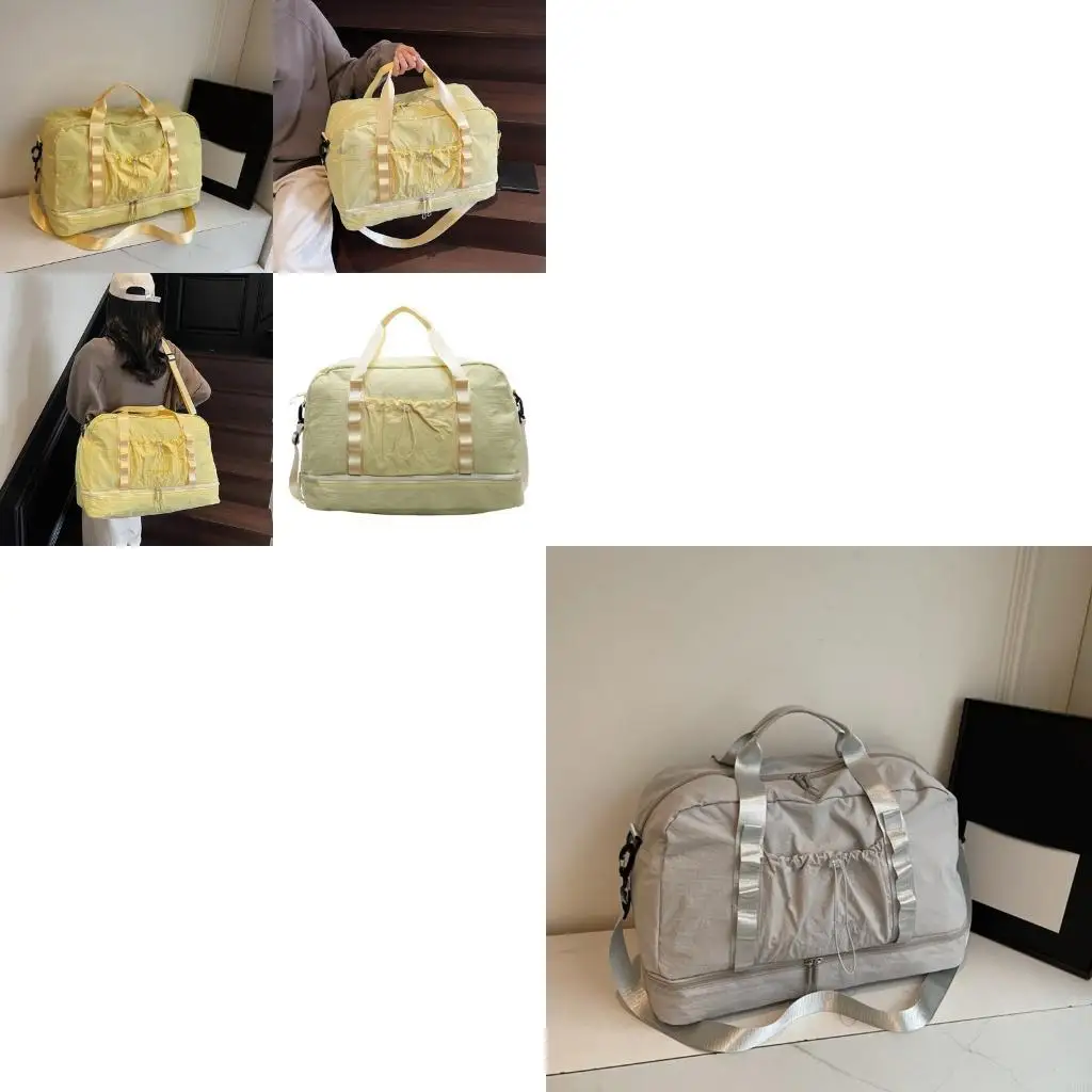 

Waterproof Nylon Duffle Bag With Dry Wet Compartments Shoulder Crossbody Bags For Gym Travel And Outdoor Activities