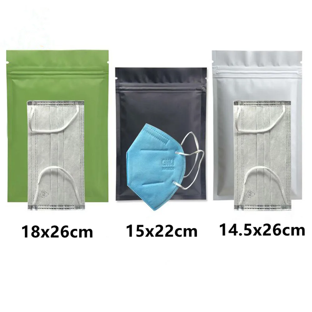 100Pcs/lot Glossy and Matte Aluminum Foil Zip Lock Package Bag Self Sealing Zipper Coffee Tea Powder Storage Bag