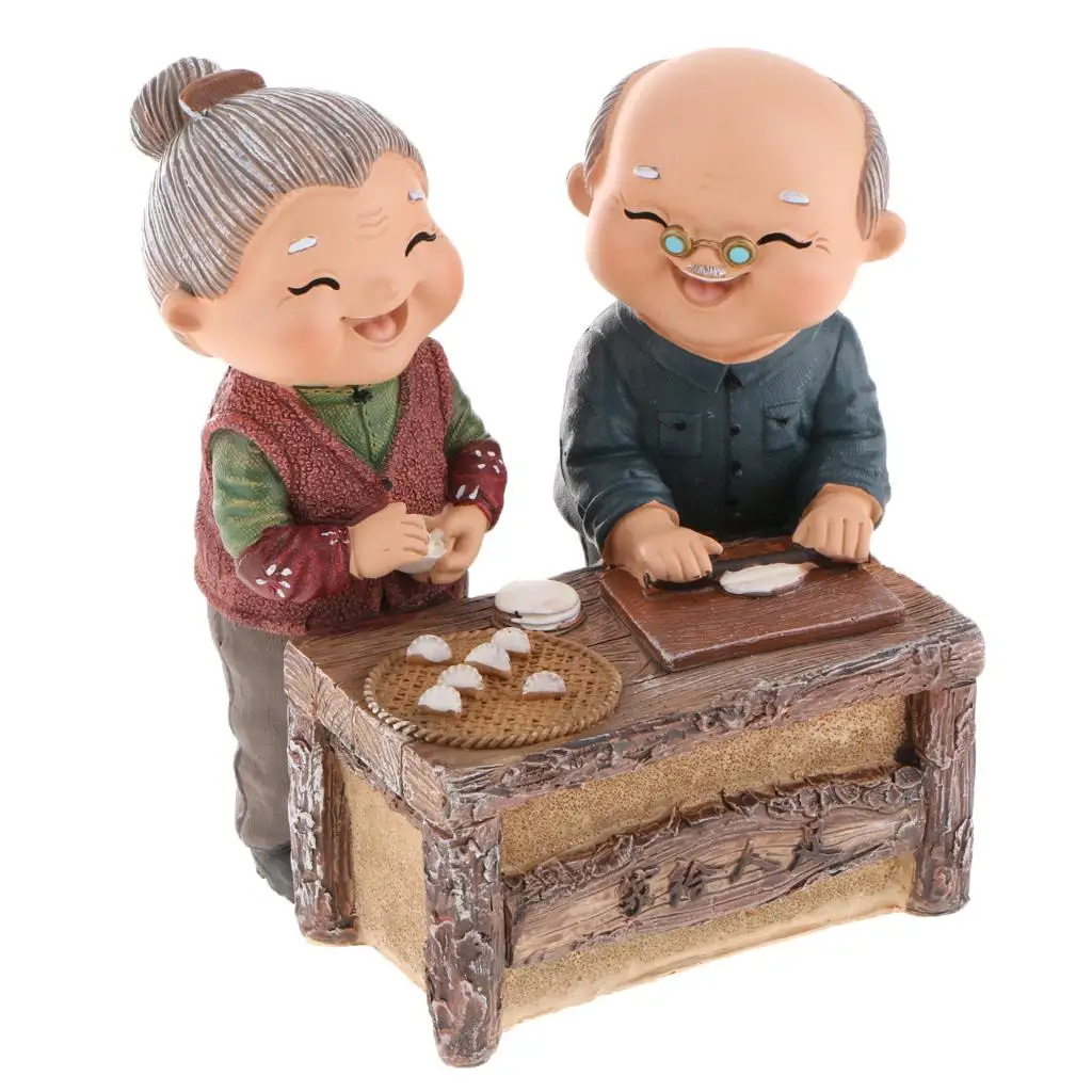 Old Couple Ornament Old Man Granny Home Decoration 12 Type for Choice