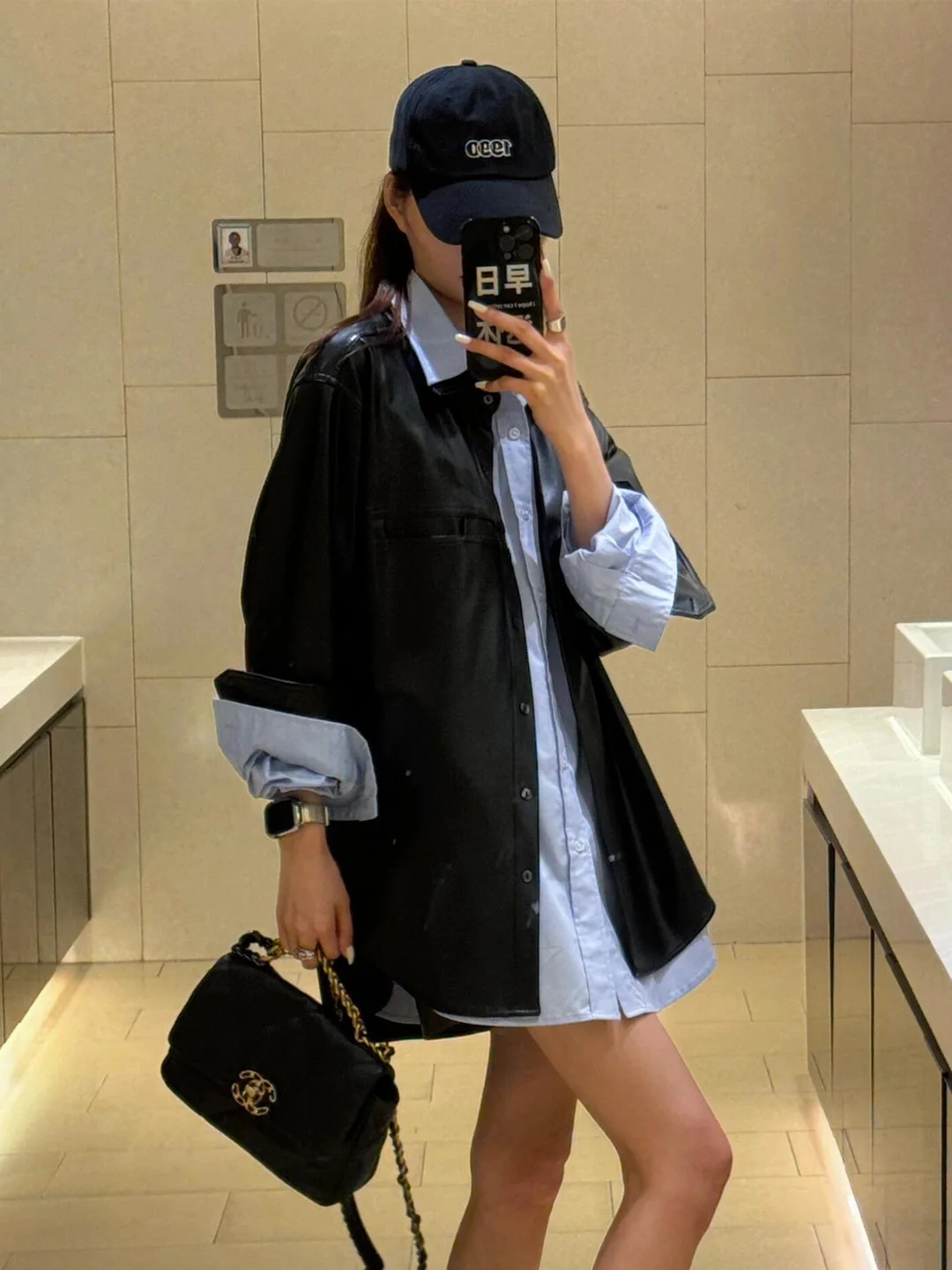 

American Style Retro PU Leather Jacket Women's Spring Autumn 2026 New Windproof Waterproof Black Slimming Outerwear Top