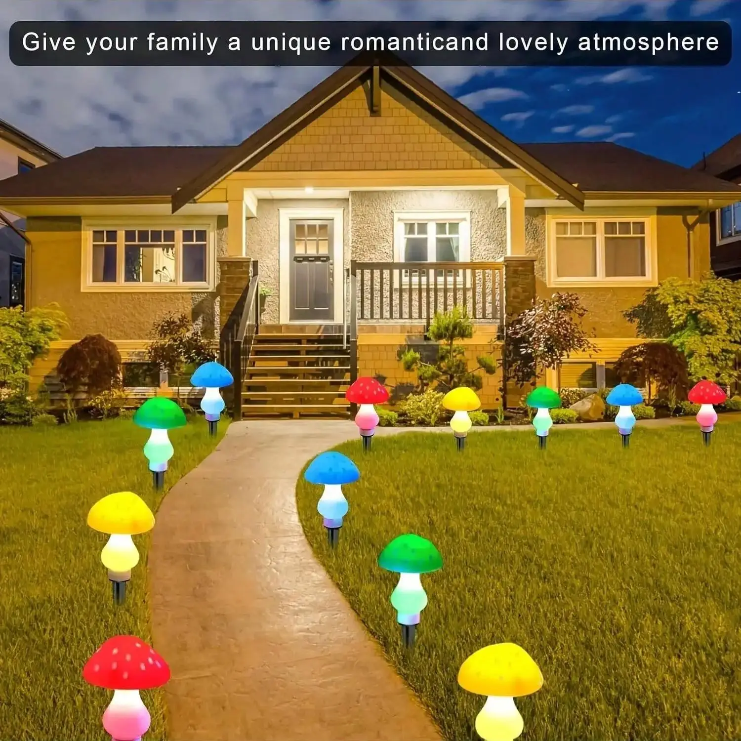 

New Solar Mushroom Light String Outdoor Landscape Garden Courtyard Lights LED Lights Auto Charge During the Day