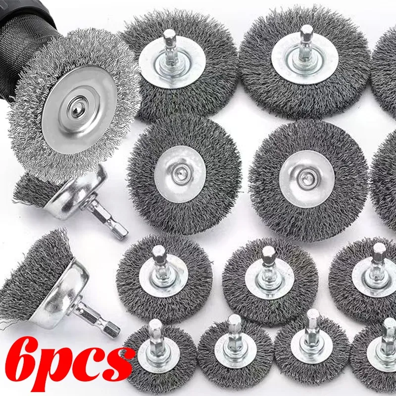 

Steel Hexagonal Handle Electric Wire Brush Electric Drill Shank Wheel Cup Brushes Fast Polishing Rust Paint Removal Tool