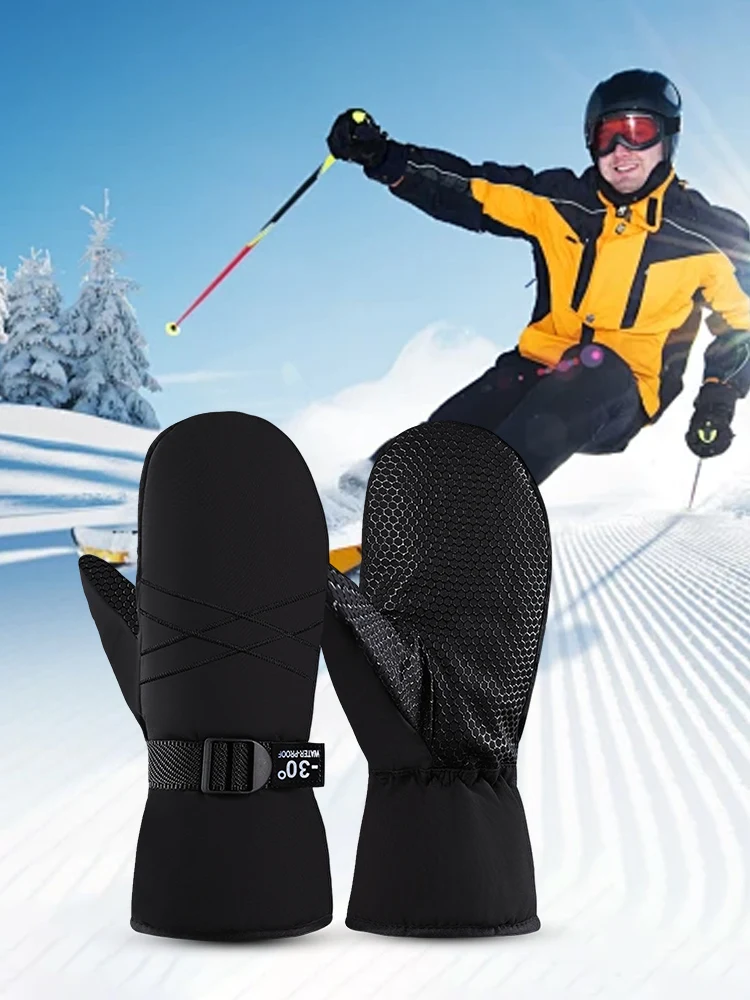 AliExpress NONE Ski Mittens Waterproof Winter Gloves Thermal Cycling Gloves Snowboard Gloves Cold Weather Gloves for Men and Women