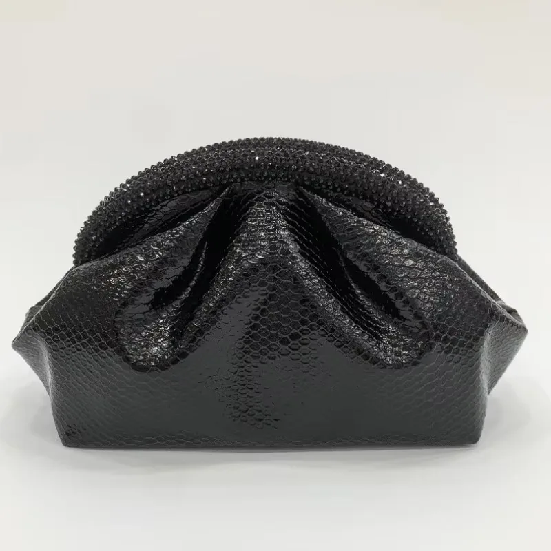 Pleated Cloud Clutch Bag for Women 2026 Summer Diamond-inlaid Design Female Dinner Party Hand-held Evening Bag