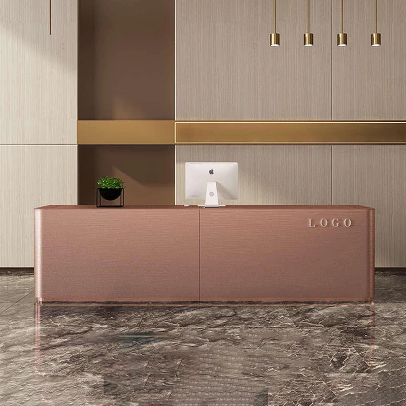 Grey Nordic Reception Desks Stylish Corner Luxury Modern Reception Desks Beauty Salon Mostrador Negocio Commercial Furniture