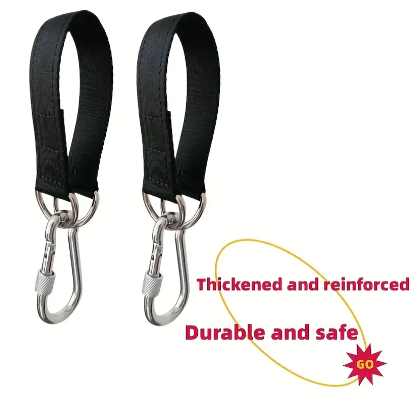 Durable Camping Hammock Slings Featuring Safety Locks, Ideal for Various Outdoor Swing Hammock Accessories in Amusement Parks.