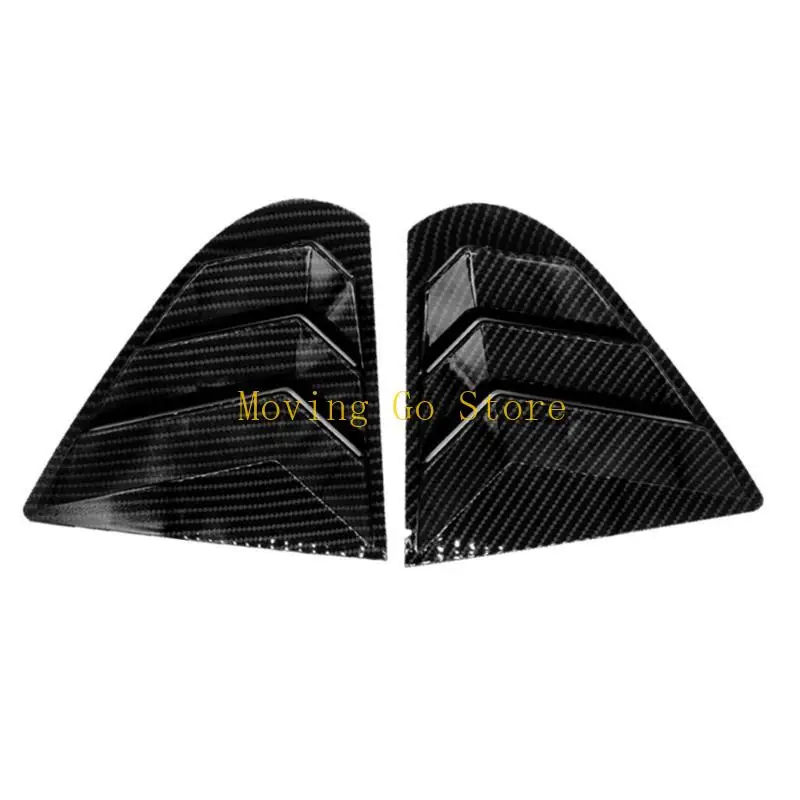 

B5XD 2x Exterior Car Rear Window Shutter Blinds Cover Sticker Carbon Fiber For Lancer