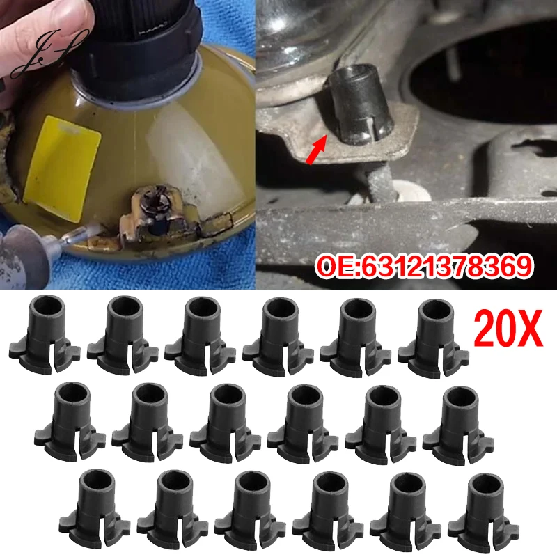 20Pcs Car Headlamp Headlight Adjusting Screw Clips Bracket Fastener 63121378369 For BMW E46 3 5 6 7 8 Series E30 E34 E24 E32 E31