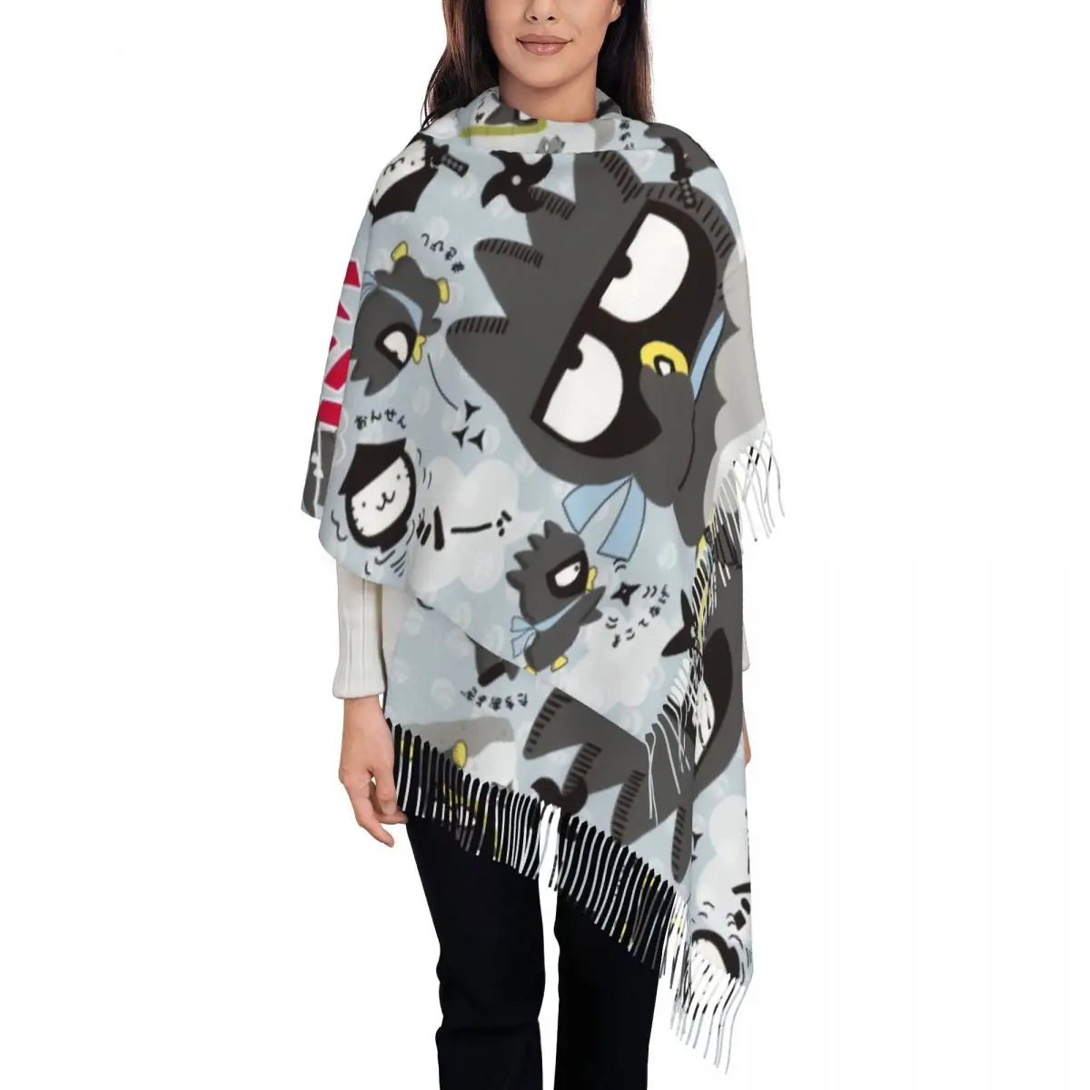 

Custom Scarf Wrap Women Long Winter Fall Warm Tassel Shawl Unisex Scarves