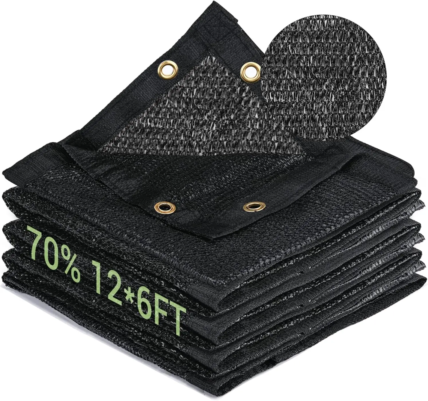

70% Sun Shade Cloth, 12x6ft HDPE Mesh Tarp with Upgraded Grommets for Outdoor Garden and Greenhouse
