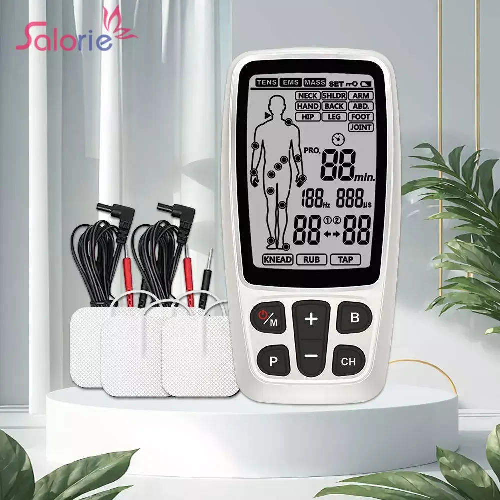 Professional EMS Muscle Therapy Stimulator Tens Unit Acupuncture Meridian Physiotherapy Pulse Abdominal Back Body Massager Tools