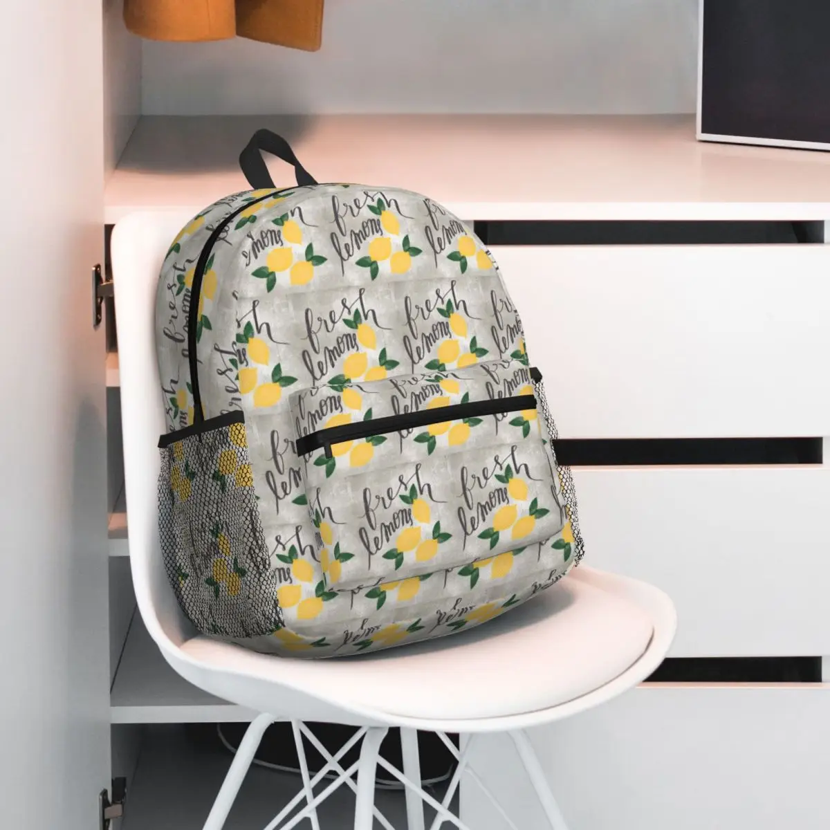 

Lemon Fruit Pattern Watercolor Art Backpack Student BookBag Children School Bag Computer Shoulder Bags for Boys Girls