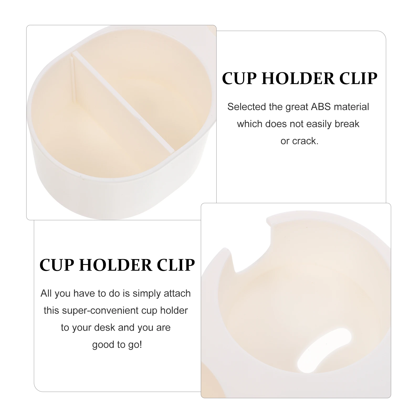 

Cup Holder Clip Desk Side Mug St Clamp Grey Multifunctional Drink Phone Holder ABS Space Saving Programmer GamerSecretary