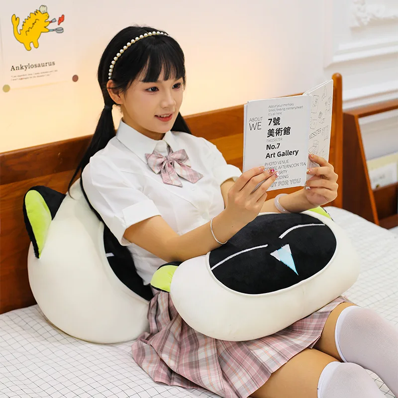 Urocza czarna pluszowa lalka Bao, duża pluszowa poduszka w kształcie bułki do łóżka i na sofę, urocza pluszowa zabawka z kreskówki na prezent dla dzieci i dziewczynek.