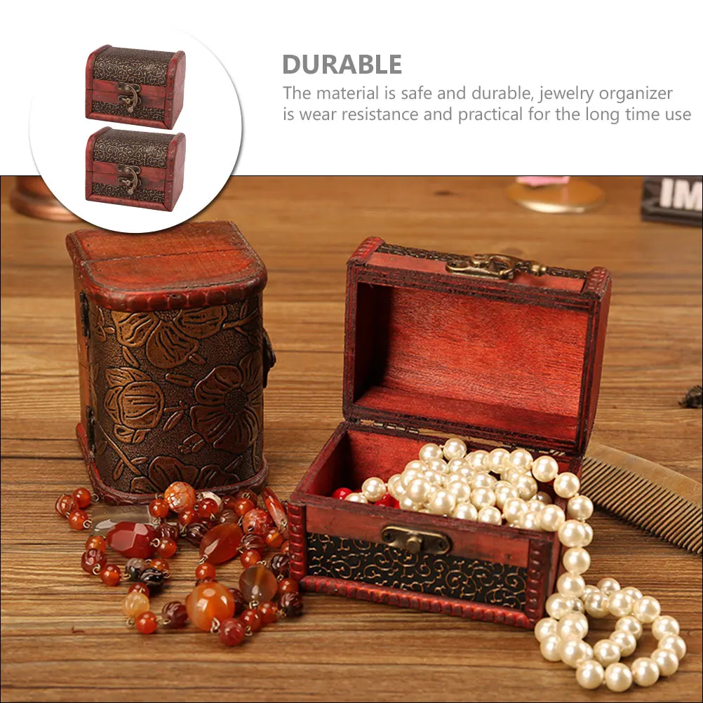 

2pcs Jewelry Storage Box Ring Boxes Containers Vintage Candy Box Organizer Necklace Earring Case Small Boxes
