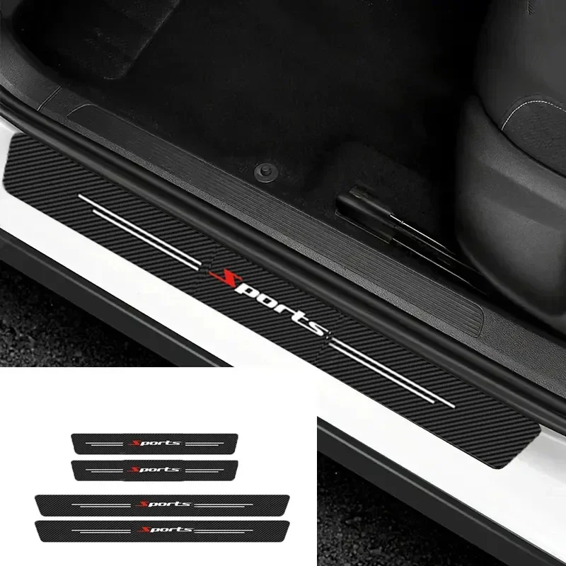 

4/5PCS Car Door Sill Strip SPORT Styling Carbon Fibre Protective Strip Universal Anti-scratch and Anti-collision Door Decoration