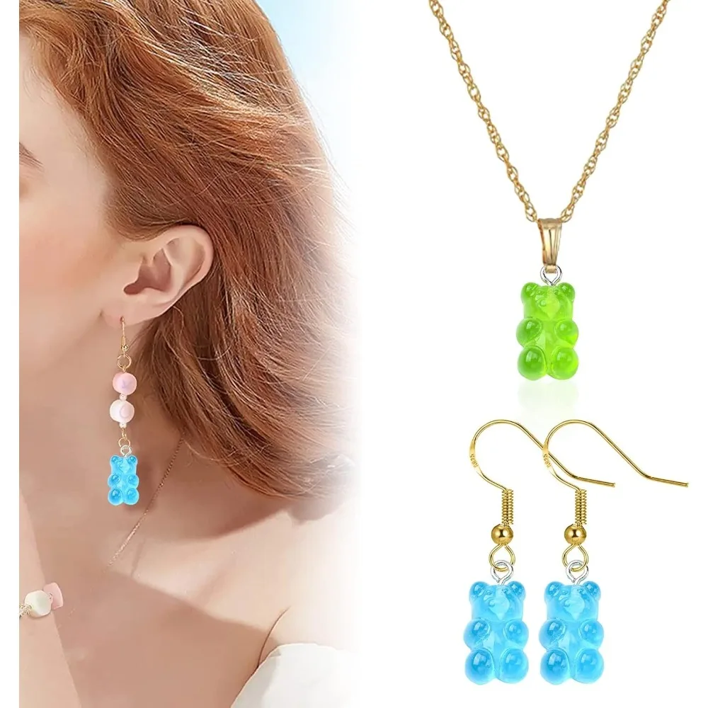 10/50/100 قطعة مختلطة غائر الدب سحر الراتنج هلام الحلوى سحر لصنع المجوهرات السائبة