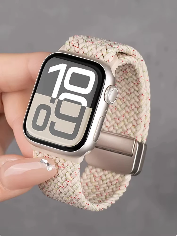 Pulseira trançada para apple watch band 10 7 6 46mm 38mm pulseira iwatch série 5 8 9 se ultra 2 40mm 45mm 44mm 49mm 42mm 41mm bandas