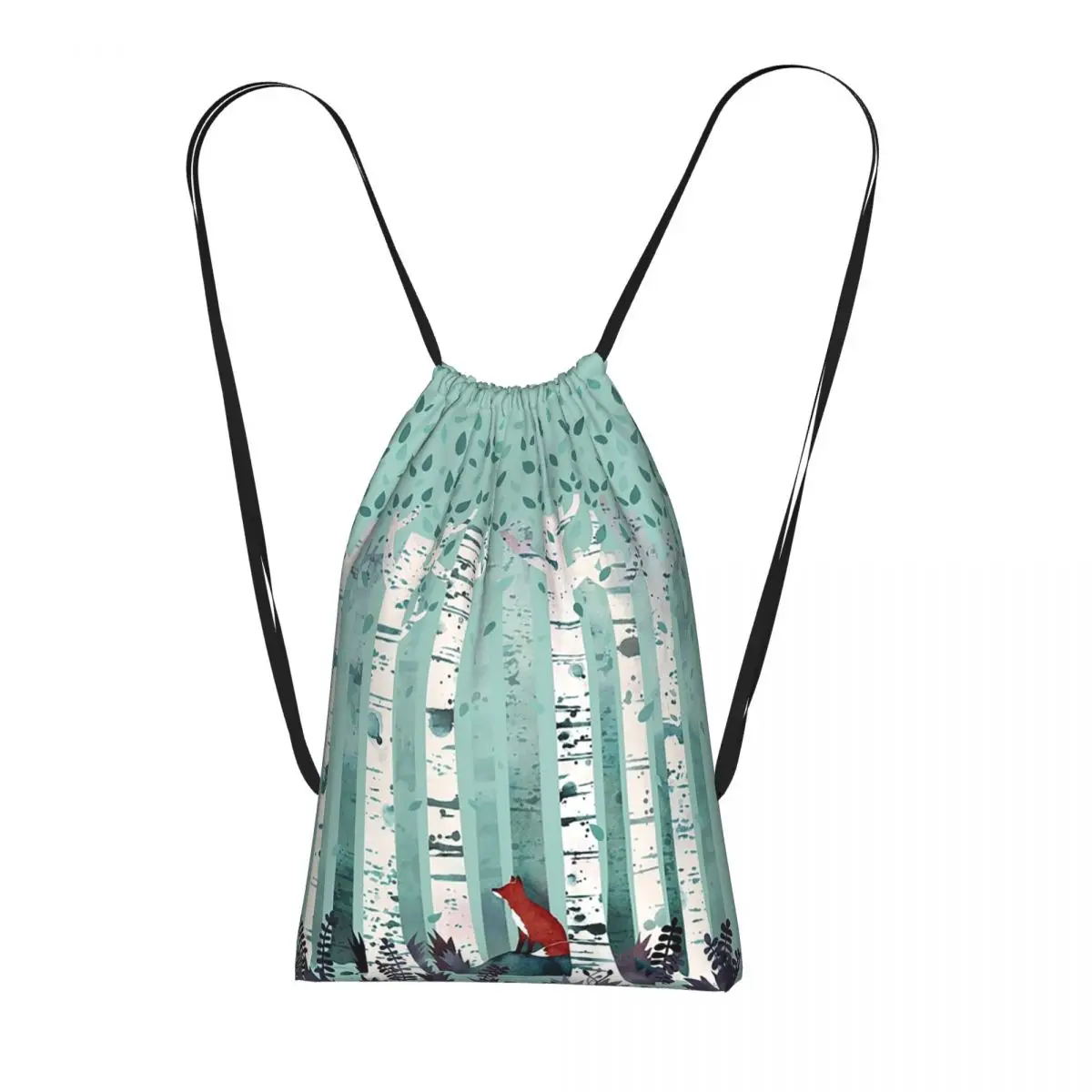 

Mysterious And Dreamlike Red Fox Backpacks Portable Drawstring Bags Sports Bag Book Bags for Travel Students