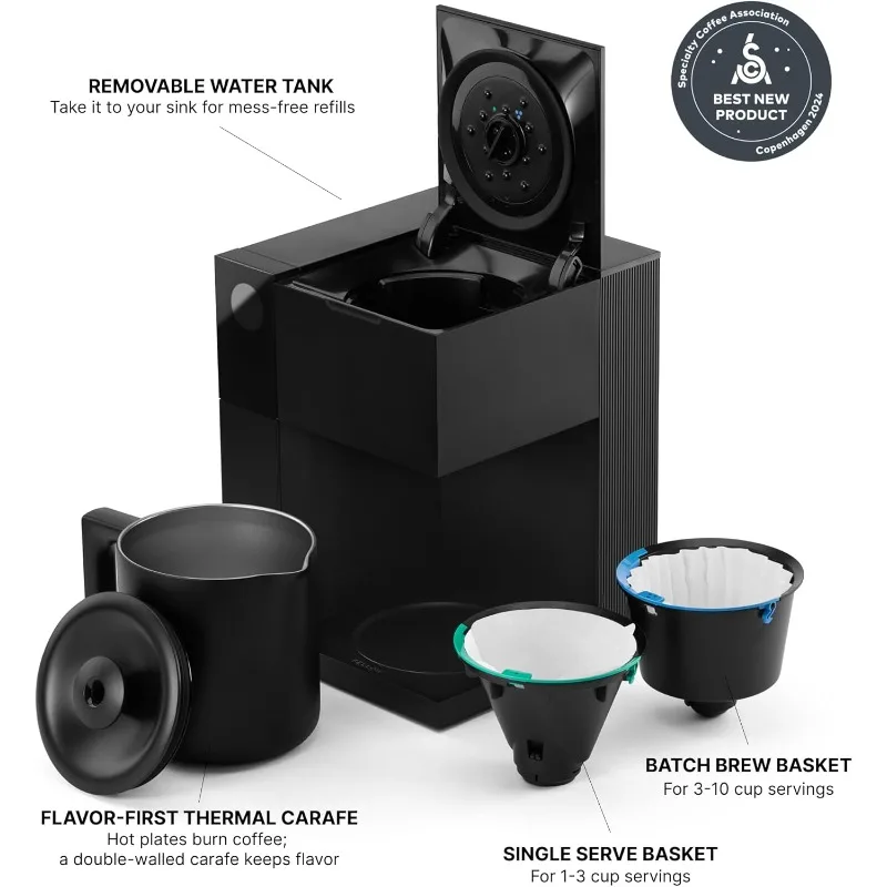 ماكينة صنع القهوة بالتنقيط الدقيقة من Aiden، إبريق حراري، تحكم مثالي في درجة الحرارة، دورة بلوم، خدمة فردية حتى سعة 10 أكواب #6