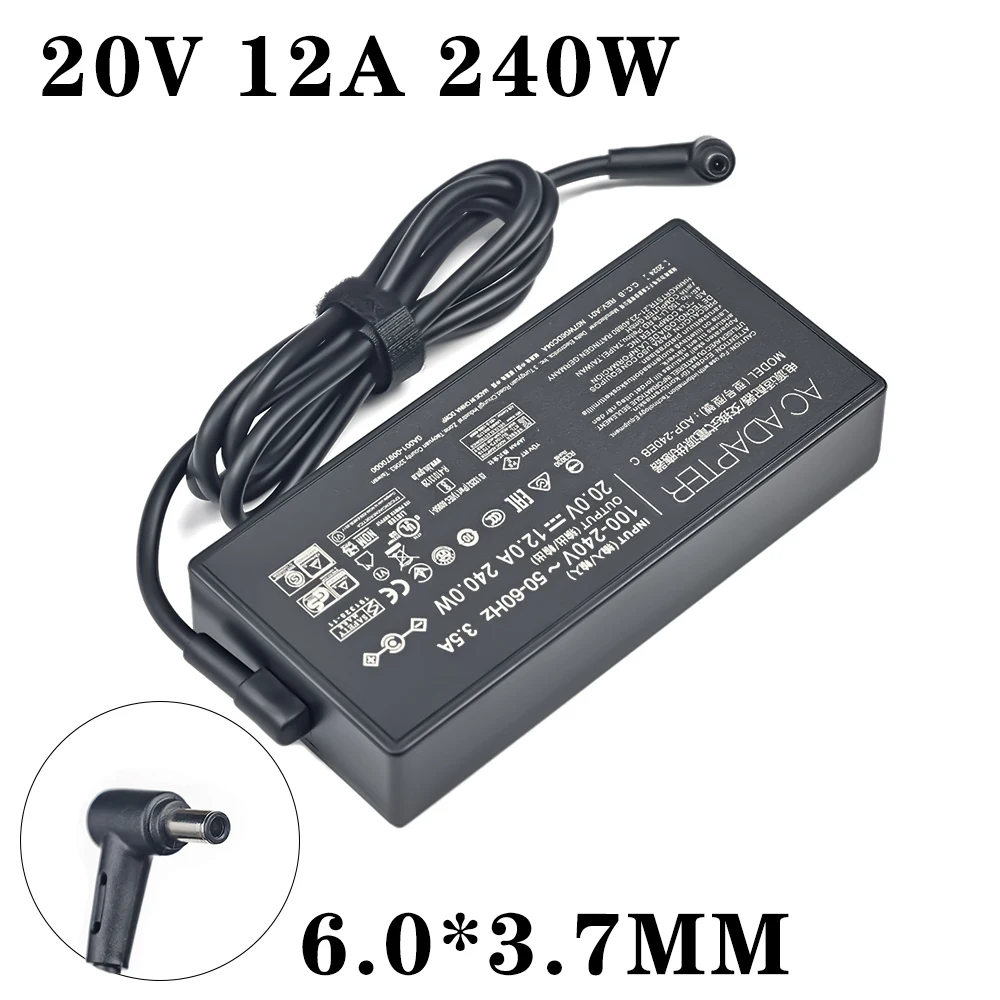 New 20V 12A 240W AC Adapter Laptop Charger For ASUS ROG 15 GX550LXS RTX2080 Power Supply ADP-240EB B 6.0 X 3.7mm