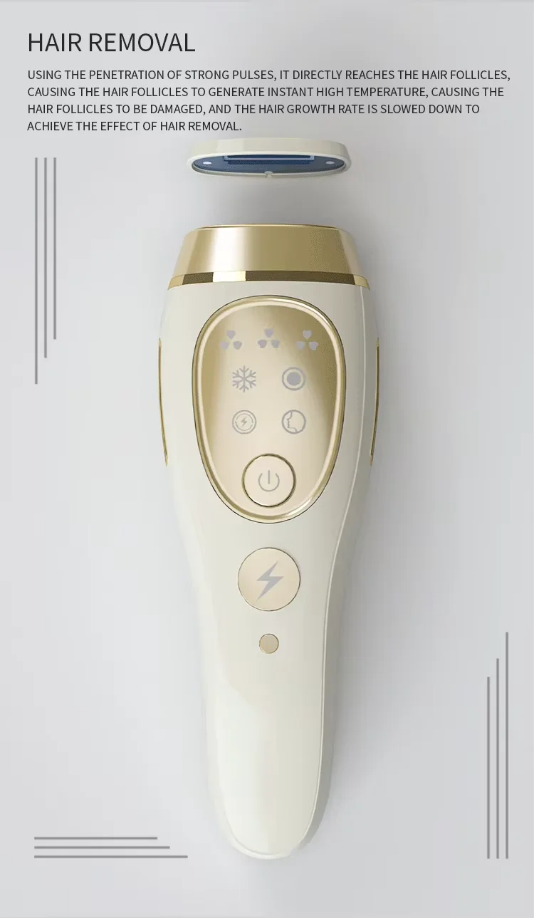 Ice Cooling IPL Hair Removal, Home Device for Body Leg Bikini Face, Painless Professional Dropshipping Supplier