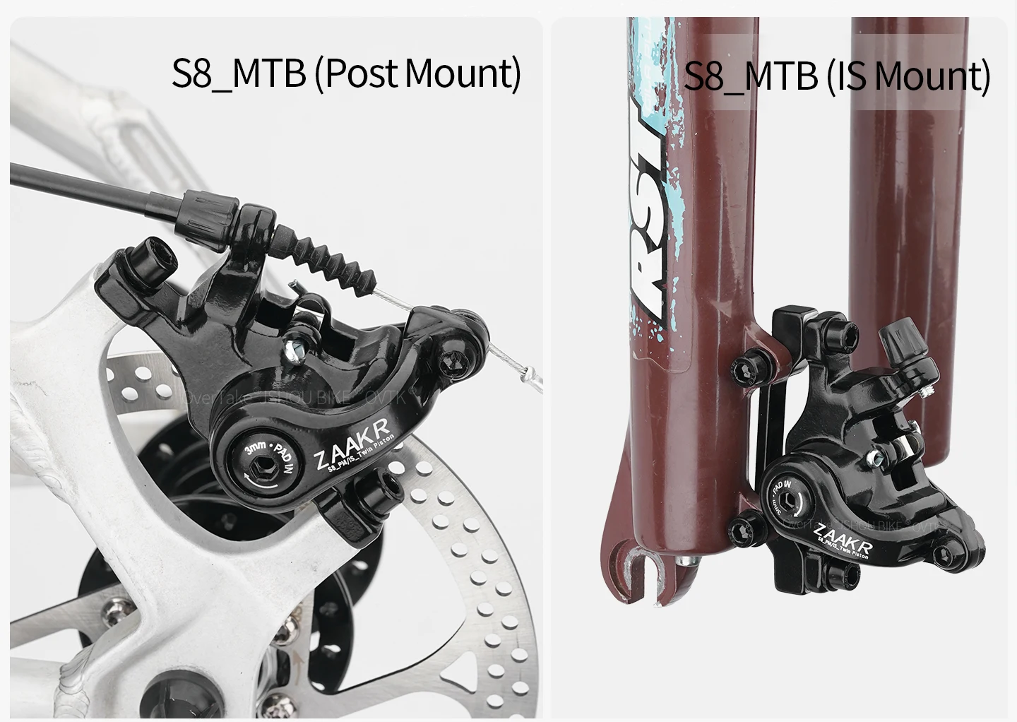 ZAAKR S7/S8 MTB/Rennrad Scheibenbremse Mechanische Drahtzug-Scheibenbremse Aluminiumlegierung 140/160mm Rotor von NUTT Fahrradzubehör – Detail 5