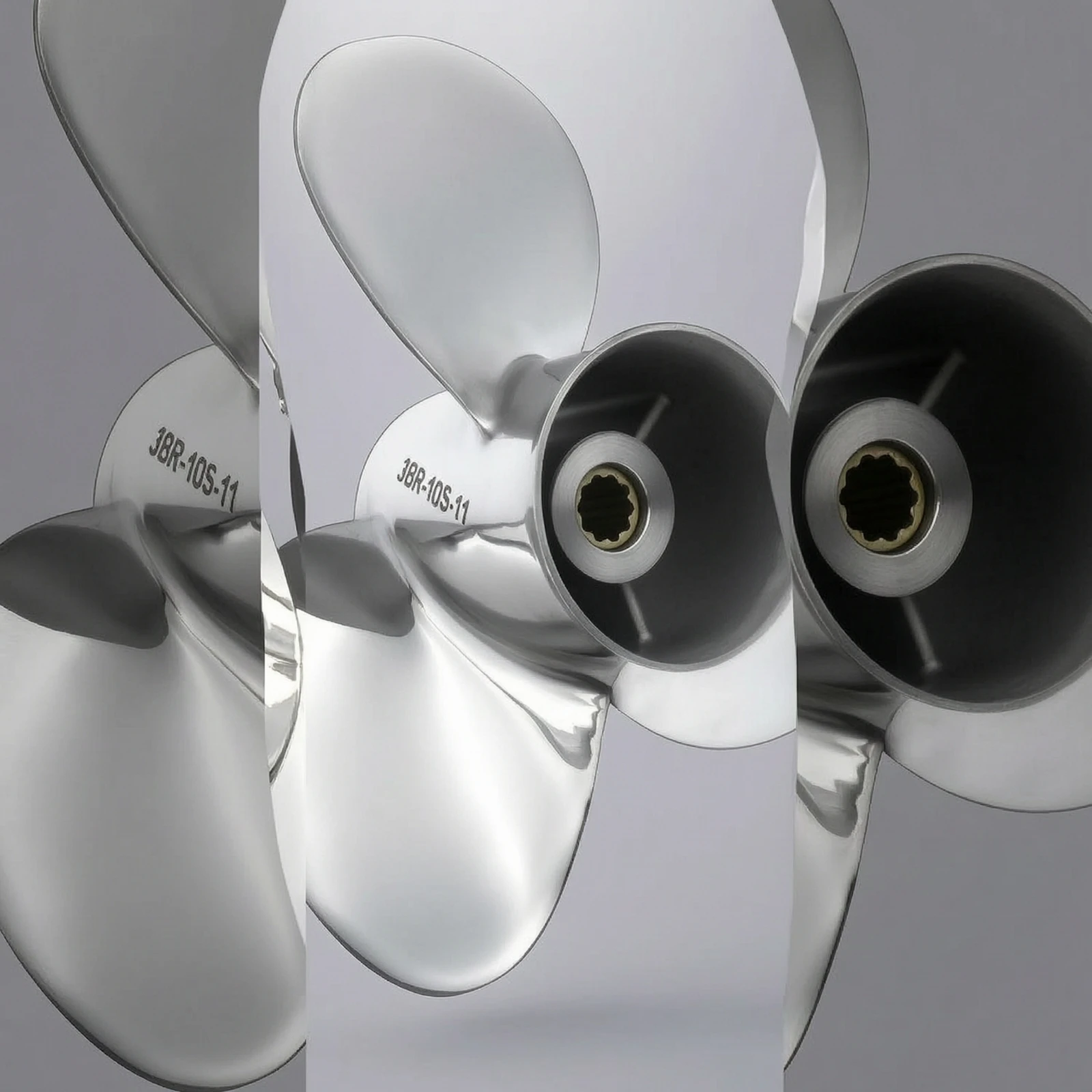 Outboard Propeller Stainless Steel 3-Blade Propeller Hardware Polished Simple Installation for Boat Owners, Boats